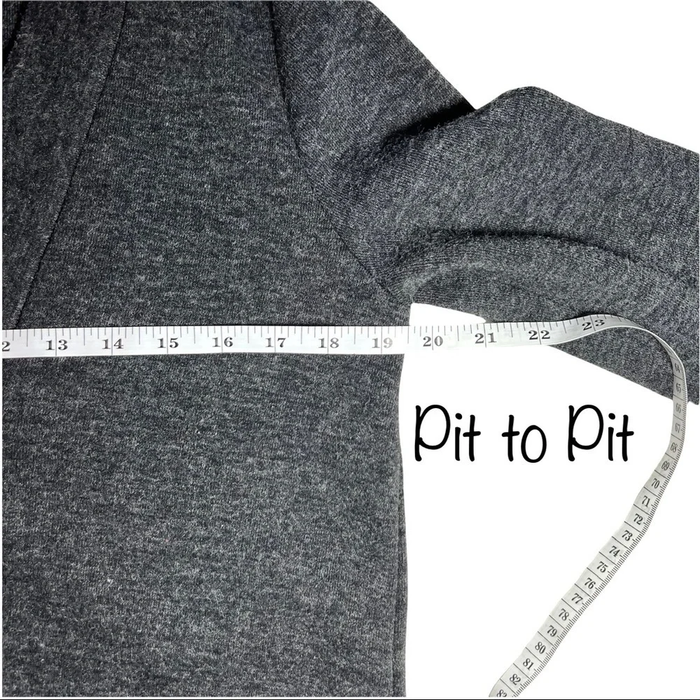 Madewell Slate Charcoal Gray Knit Popover Deep Plunging V-Neck Sweater Size M
